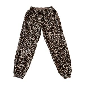 Aerie Leopard Animal Print Pajama Joggers Comfy Cotton Blend Pants S